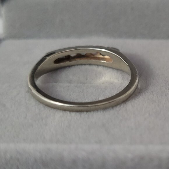 14k Topaz Wedding Band White Gold 5 Stone MultiColor Anniversary or Mothers Ring - Picture 14 of 14